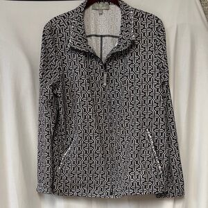 Talbots Black and White Patterned athleisure Jacket